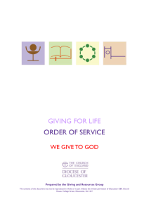 We Give to God - Parish Resources