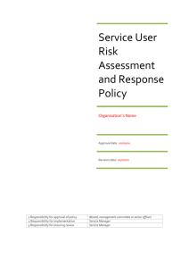 Service User Risk Assessment and Response Policy