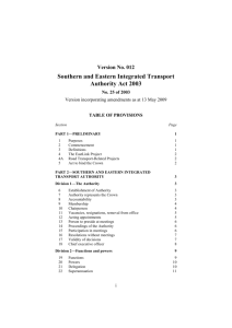 Southern and Eastern Integrated Transport Authority Act 2003