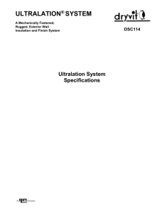 Dryvit Systems Canada - Ultralation Specifications DSC114