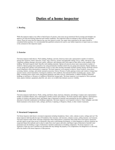 Duties of a home inspector (word )