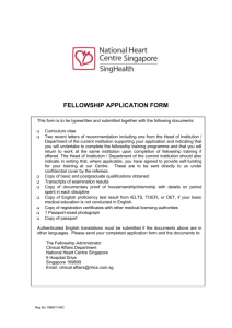 Fellowship Application Form - National Heart Centre Singapore