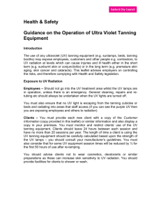 Guidance on the Operation of UV Tanning