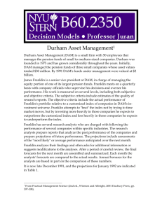 Durham Asset Management - NYU Stern School of Business