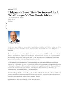 Litigator`s Book `How To Succeed As A Trial