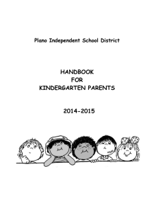 Kindergarten Parent Handbook - Plano Independent School District