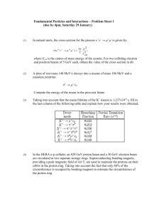 Fundamental Particles and Interactions – Problem Sheet 1