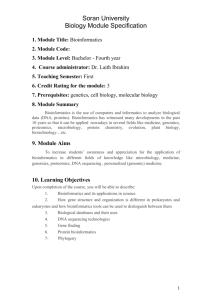 Soran University Biology Module Specification 1. Module Title