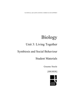 Biology Unit 3: Living Together - Symbiosis and Social Behaviour