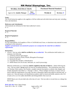 WORK INSTRUCTION - NN Metal Stampings, Inc