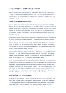 sequestration - artificial vs natural