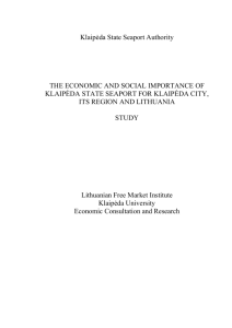 the economic and social importance of klaipėda state seaport for