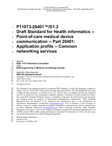 IEEE p11073-20401 Health informatics -- Point-of-care