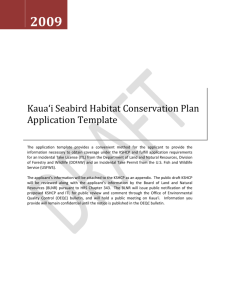 KSHCP Application Template - Kauai Seabird Habitat Conservation