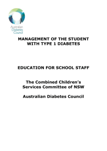 MANAGEMENT OF THE STUDENT WITH TYPE 1 DIABETES