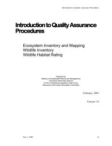 Introduction to QA - Ministry of Environment