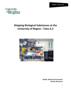 Shipping Biological Substances at the U of R