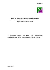 ANNUAL REPORT ON RISK MANAGEMENT