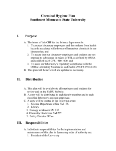 Chemical Hygiene Plan - Southwest Minnesota State University