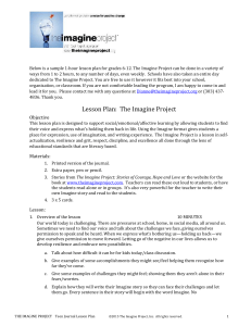 Lesson Plan - The Imagine Project