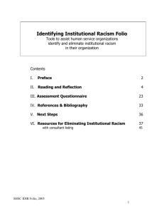 Identifying Institutional Racism Folio - Anti