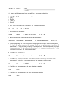 CHEM 2324 Exam 4 Outline