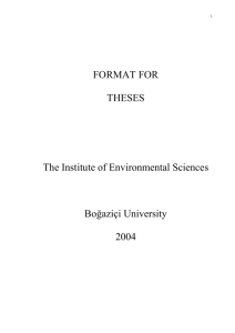 ThesisFormat - Institute of Environmental Sciences