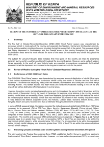 Monthly Forecast - Kenya Meteorological Department