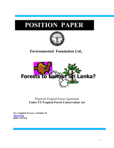 Ecological debt and US Tropical Forest Conservation Act and Sri lanka