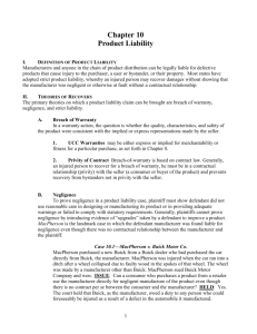Chapter 10: Product Liability