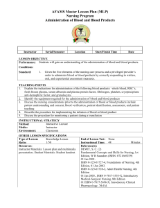 Administration of Blood and Blood Products MLP Eng