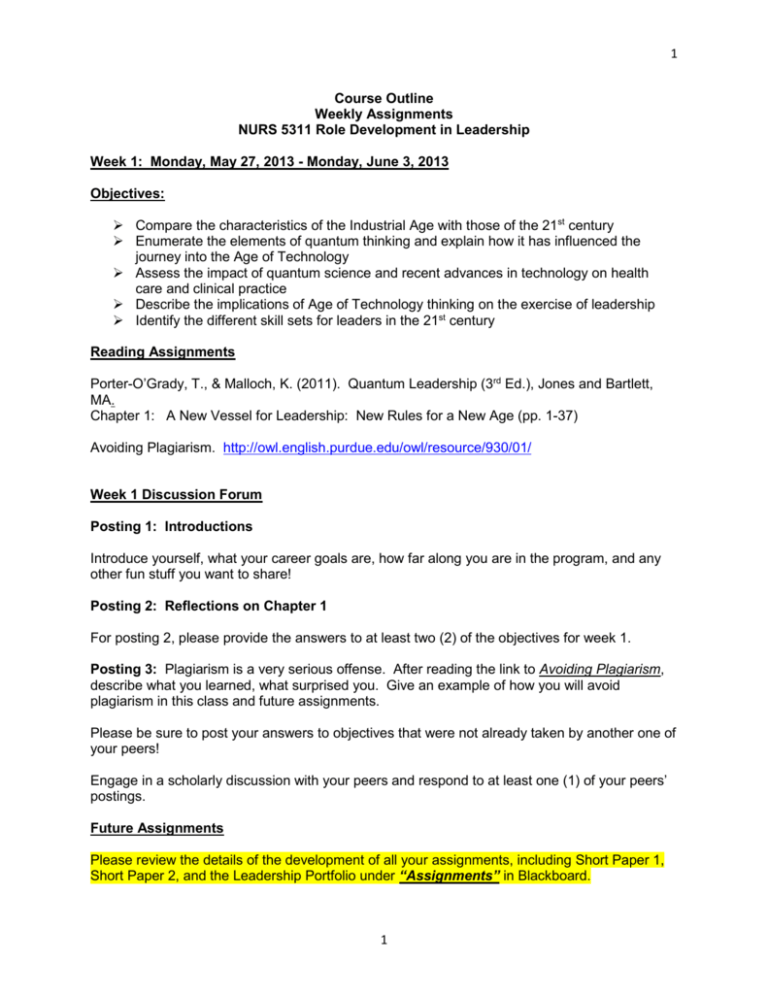 Course Outline Course Outline