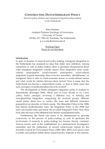 research-policy relations and immigrant integration in the