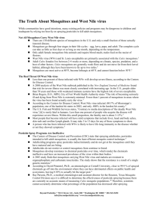 The Truth About Mosquitoes and West Nile virus