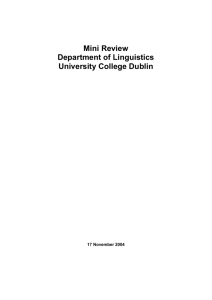 Department of Linguistics - University College Dublin