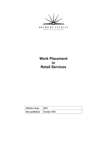 Work placement in Retail Services