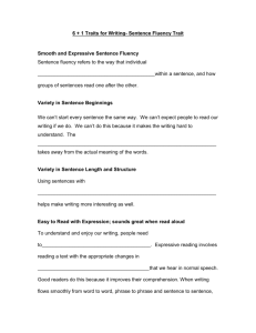 Six plus one traits for Writing- Sentence Fluency Trait