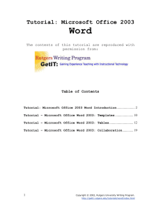 MS Word – Introduction
