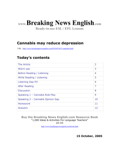 Cannabis may reduce depression