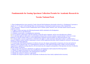 Fundamentals for Issuing Specimen Collection Permits for Academic