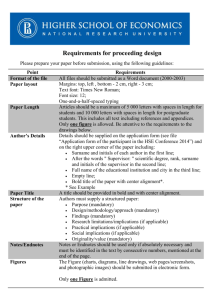 Proceeding requirements for the authors, HSE Conference 2015
