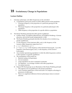 Chapter 18: Evolutionary Change in Populations