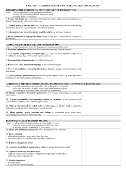 Calgary-Cambridge guide to the medical interview