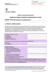 Project licence: application form