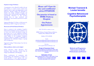 CBT Brochure - Cognitive Behavioural Psychotherapy