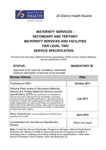 Maternity Services and facilities