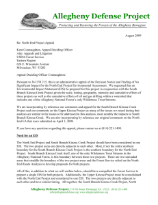 August 2009 Re: North End Project Appeal Kent Connaughton