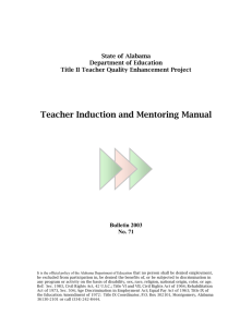 Alabama Teacher Induction and Mentoring Manual