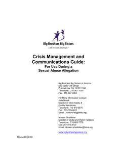 BBBSA`s Crisis Management and Communications Guide 8-30