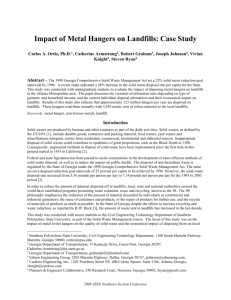 Impact of Metal Hangers on Landfills: Case Study - at www.asee